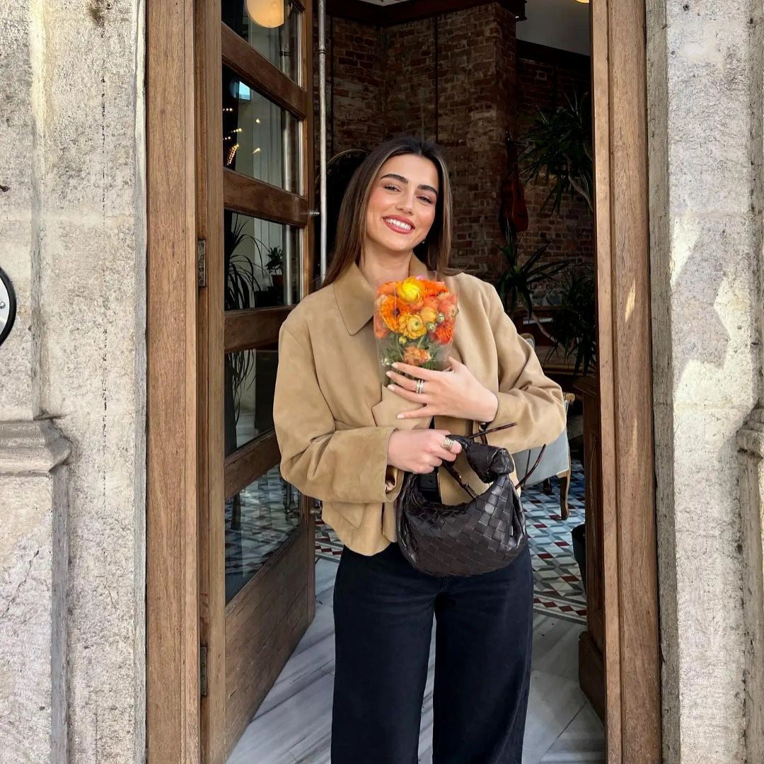 Elegance Retro Lapel Fashionable All-matching Jacket - Bellarte Enchanté Elegance Retro Lapel Fashionable All-matching Jacket